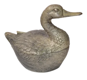 Mauro Manetti Swimming Duck Silver Plate Ice Bucket Mid-Century Modern, Italy