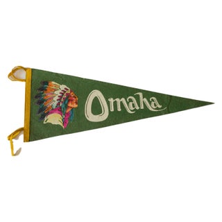 Omaha Vintage Felt Flag For Sale