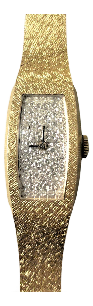 Mid Century Gold Diamond-Encrusted Women's Wristwatch by Omega