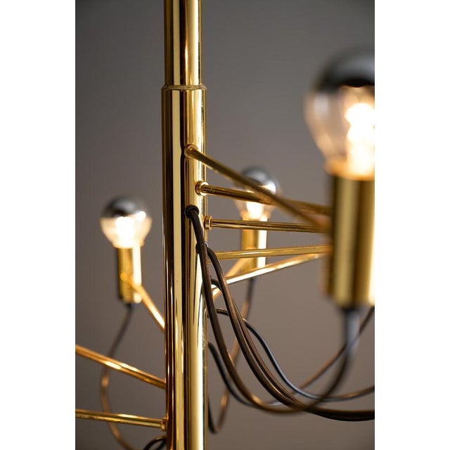 Gold Multi-Light Atomic Floor Lamp by Gino Sarfatti, 1970s For Sale - Image 3 of 10