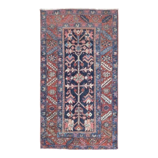 Antique Zabihi Collection Navy Heriz Rug - 2'11" x 5'3" For Sale