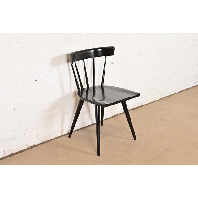 Mid-Century Modern Paul McCobb Planner Group Mid-Century Modern Black Lacquered Spindle Back Dining Chair, Newly Refinished For Sale - Image 3 of 11