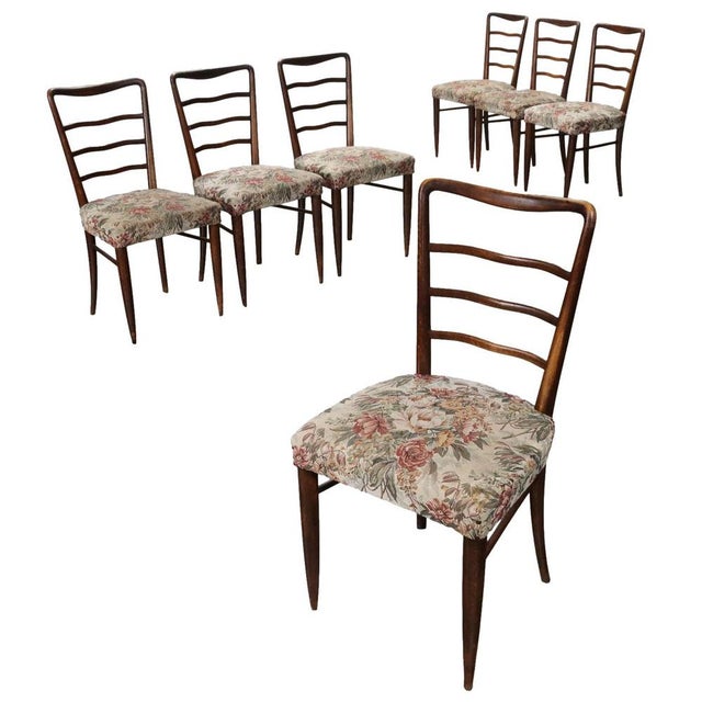 Vintage Chairs in Ash and Fabric, 1950s, set of 7 For Sale - Image 11 of 11