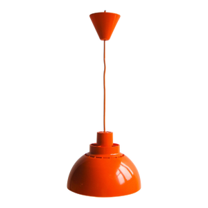 Retro Orange Plastic Ceiling Lamp "Minisol" Design by K. Kewo for Nordisk Solar, Denmark, 1970s