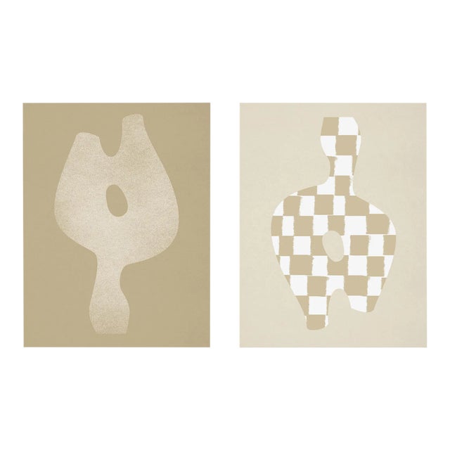 Contemporary Checkered Abstract Giclee Prints - Set of Two For Sale