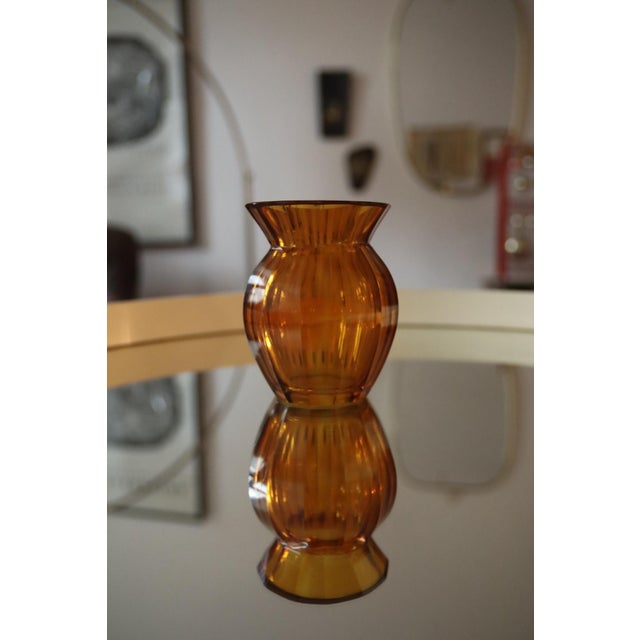 Amber-Colored Glass Vase by Moser Karlsbad for Moser, 1920s For Sale - Image 3 of 6