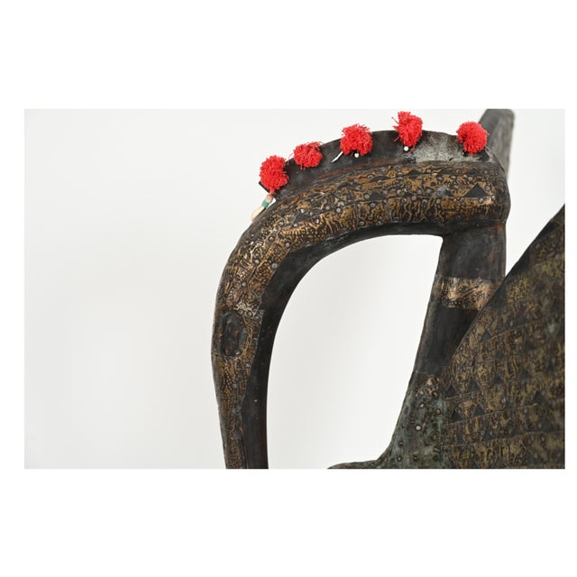 Vintage Carved Wooden West African Senufo Hornbill Bird Sculpture For Sale - Image 14 of 17
