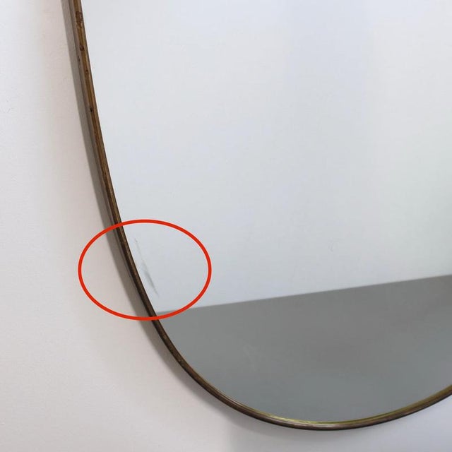 Gio Ponti Vintage Italian Wall Mirror with Brass Frame by Gio Ponti, 1960s For Sale - Image 4 of 17