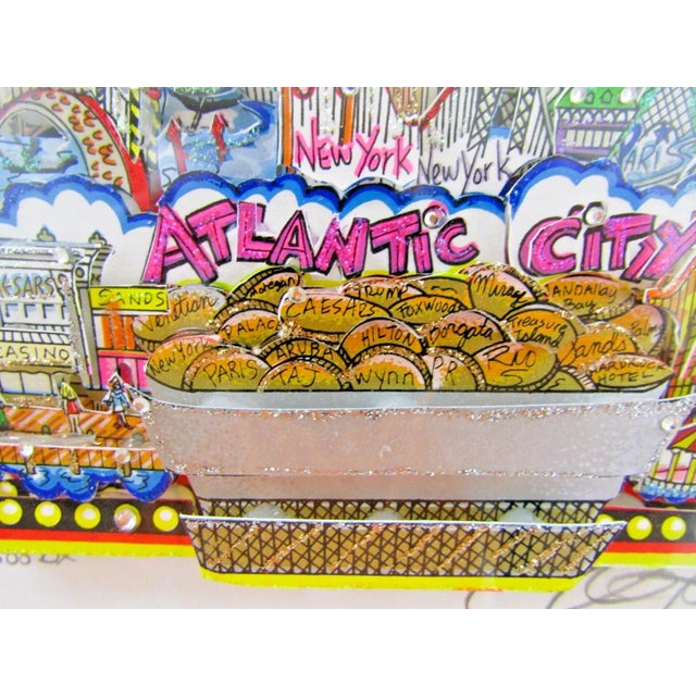 Charles Fazzino 3d Construction Silkscreen Serigraph "Slots of Fun" White Frame For Sale - Image 9 of 18