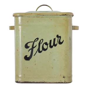 Mid 20th Century English Enameled Flour Canister