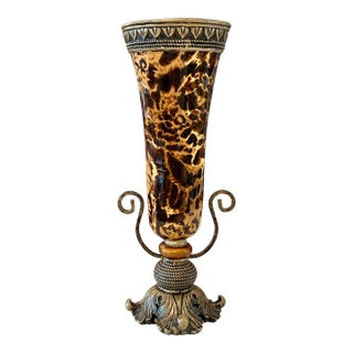 Neoclassical Gilt Vase With Tassel Base For Sale