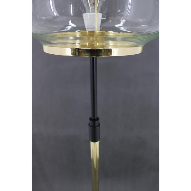Gold Glass Brass Floor Lamps attributed to Kamenicky Senov, Czechoslovakia, 1970s, Set of 2 For Sale - Image 8 of 18