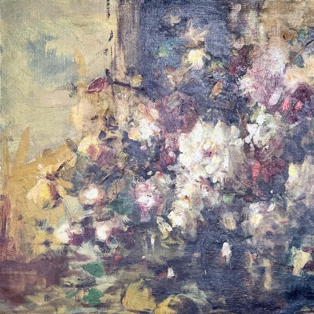 Wood Framed Oil Painting on Canvas by Martin Bollé (1912–1968) 'Still Life With Bouquet of Roses' Dated 1961 For Sale - Image 7 of 8