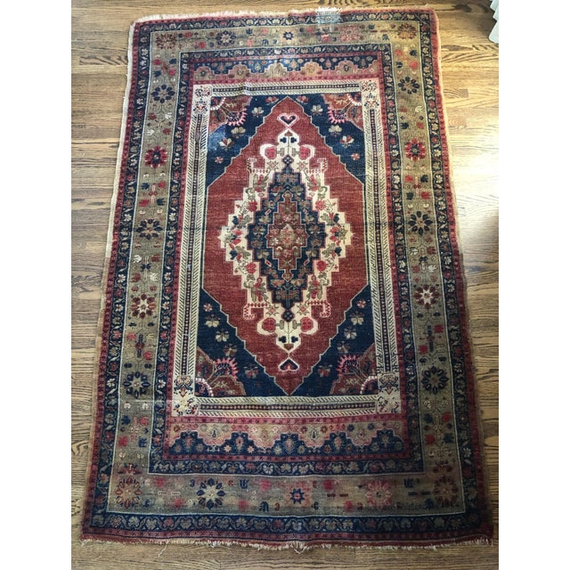 Early 20th Century Antique Floral Double Niche Carpet - 3′2″ × 5′9″ For Sale - Image 4 of 13