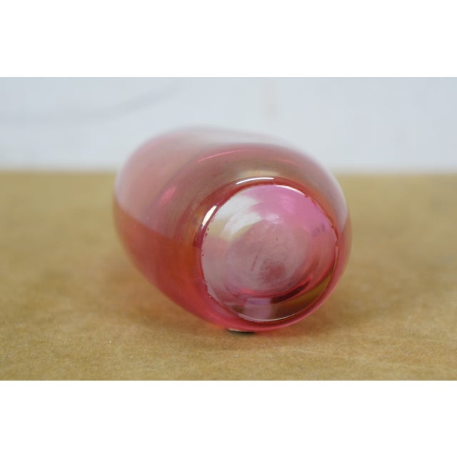 Mid 20th Century Johansfors Swedish Bohemian Cranberry Glass Lily of the Valley Bud Vase For Sale - Image 9 of 12