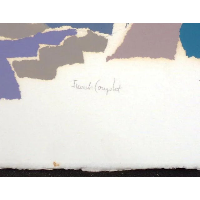 1980s Pc Buchanan "French Couplet" Hand Signed Large Abstract Original Monoprint Art For Sale - Image 5 of 6