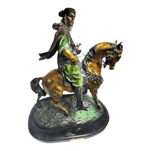 Arab Huntsman on Horse Bronze Sculpture by Antoine-Louis Barye - Signed