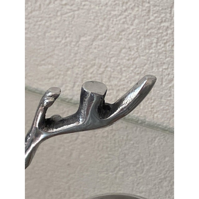 Mid-Century Modern Polished Aluminum Serving Tray, 1970s For Sale - Image 3 of 15