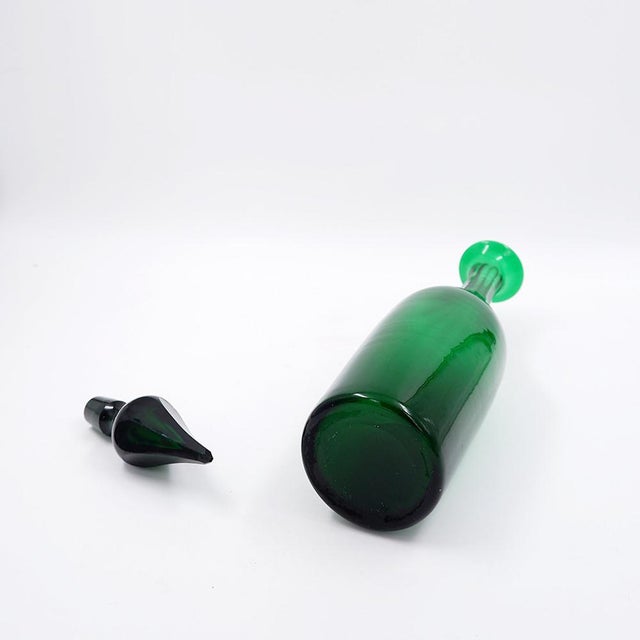 Antique English Green Glass Decanter, 1870 For Sale - Image 4 of 11