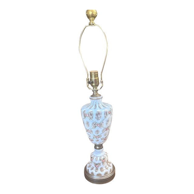 Vintage French Fenton Coin Dot Lamp For Sale