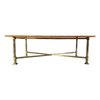 Vintage Burl Wood and Brass Dining Table from Belgo Chrom, 1970s For Sale