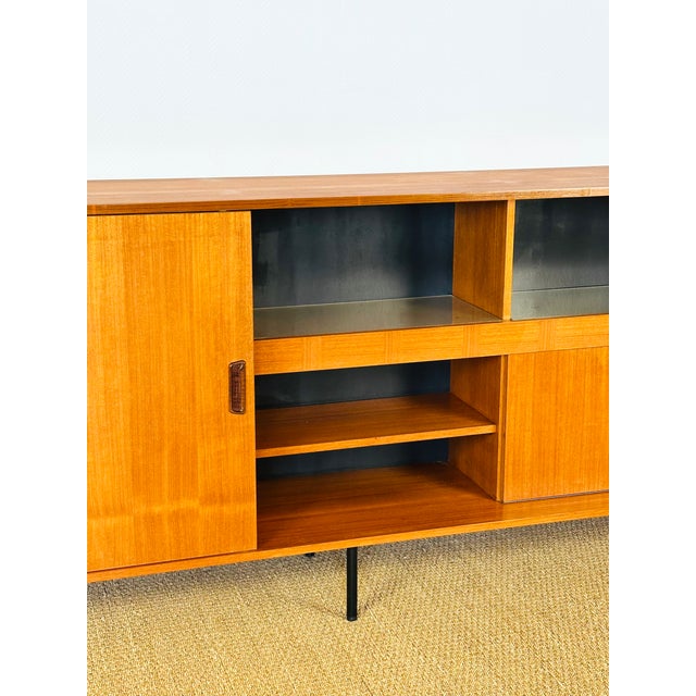 Wood Tall Scandinavian Teak Sideboard, 1960s For Sale - Image 7 of 18