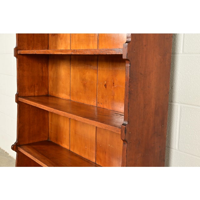 Brown Antique Victorian Carved Oak Open Bookcase, Circa 1900 For Sale - Image 8 of 13