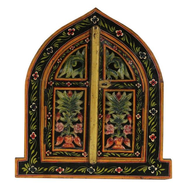 Vintage 1970s Arched Wooden Window With Original Hand Paintings Chairish