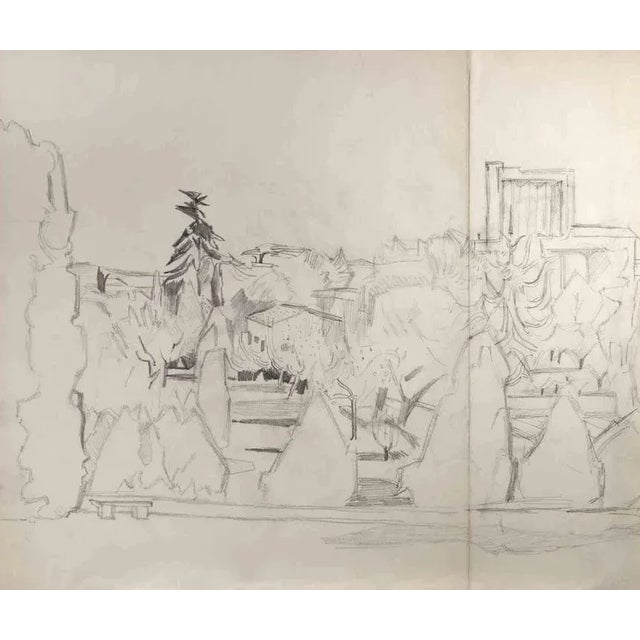 Landscape is a pencil drawing realized by Reynold Arnould (Le Havre 1919 - Parigi 1980). Good condition. No signature....