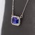 1ct Aaa Tanzanite Necklace W Natural Diamond Halo in 14k White Gold | Em 7x5mm For Sale - Image 4 of 8
