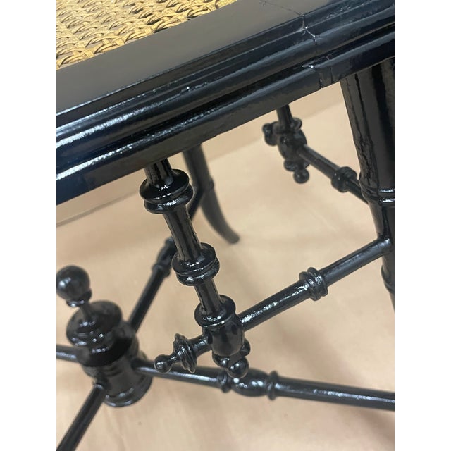 19th Century Aesthetic Period Napoleon III Style Turned Faux Bamboo Stool For Sale - Image 9 of 9