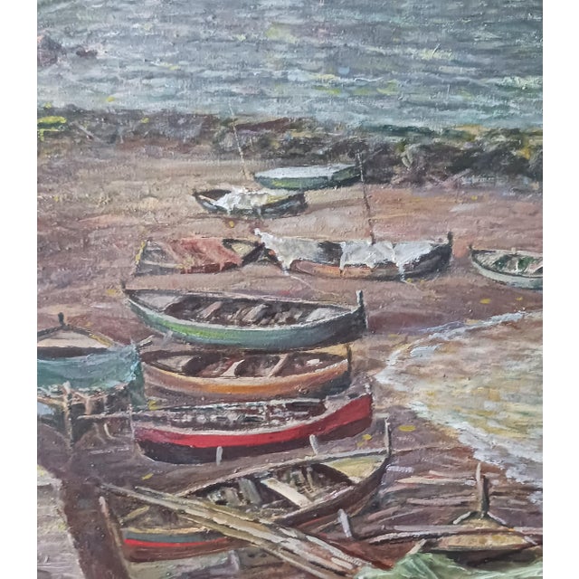 Night on the Bay of Naples - O/C F. Castigliano, Listed Italian Mid-Century For Sale - Image 4 of 7