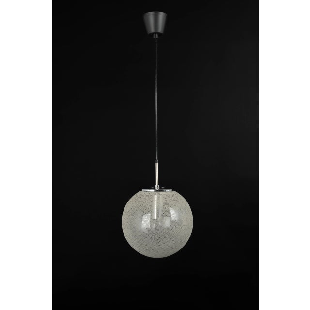 Glass Chrome with Glass Ball Pendant from Limburg, Germany, 1970s For Sale - Image 7 of 9