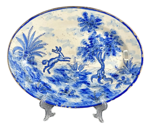 Spanish Oval Platter from Talavera Faience, 1890s