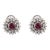 Mid Century 2.00 Carat Pink Tourmaline Diamond 18k White Gold Cluster Earrings, Pair For Sale
