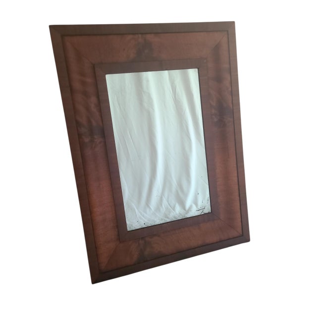 Wood 19th Century American Empire Flame Mahogany Ogee Wall Mirror For Sale - Image 7 of 9