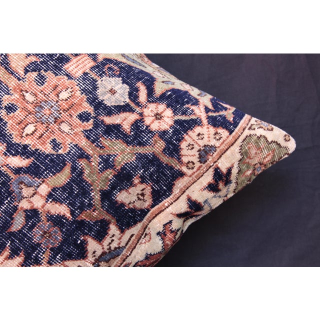 Handmade Vintage Navy-Blue Rug Pillow Cover -20'' X 20'' For Sale - Image 10 of 13