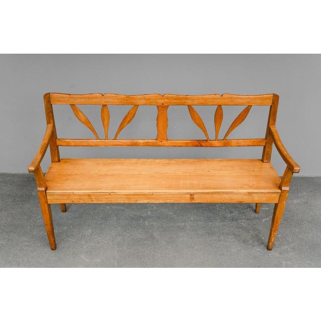 Biedermeier Oak and Pine Bench, Early 19th Century For Sale - Image 9 of 14