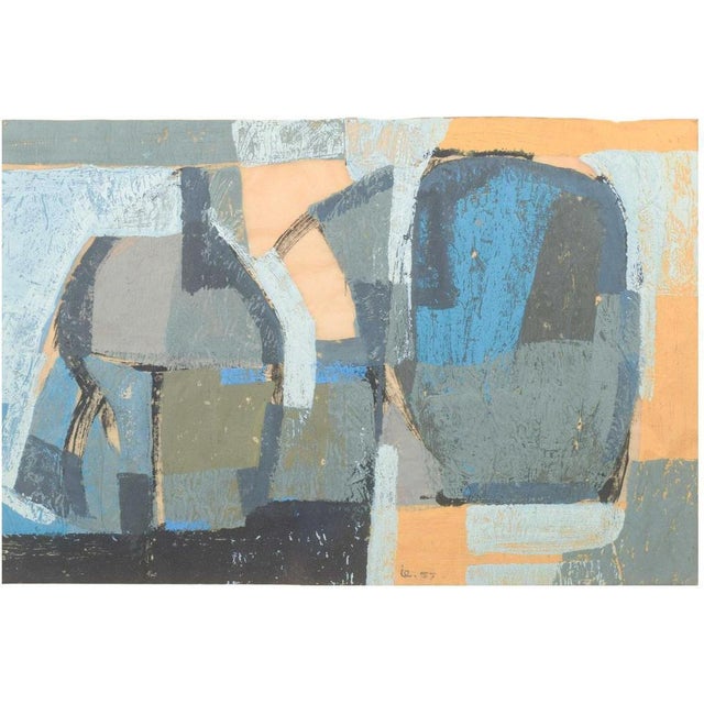 Abstract Composition, 1957, Mixed Media on Paper For Sale - Image 6 of 6