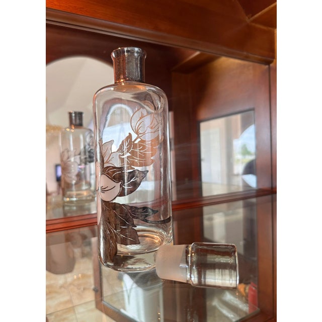 Mid-Century Modern Vintage Decanter Sterling Silver Overlay Rockwell 1950’s For Sale - Image 3 of 8