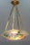 Metal Art Deco Enameled Glass Four-Light Pendant Chandelier from Loys Lucha, 1930s For Sale - Image 7 of 18