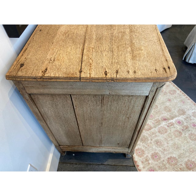 19th Century 1800s Antique French Bleached Oak Wood Commode For Sale - Image 5 of 8