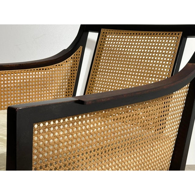 Mahogany and Cane Lounge Chair by Edward Wormley for Dunbar, 1950 For Sale - Image 9 of 11