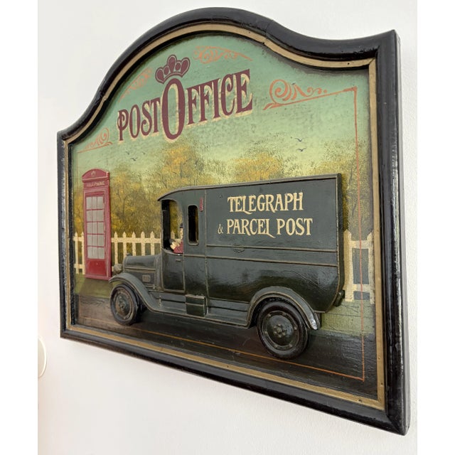 This delightful vintage wall plaque captures the nostalgic charm of a bygone era, featuring a hand-painted relief scene of...