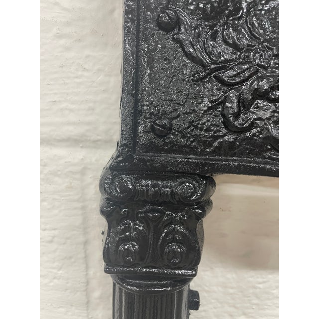 Late 19th Century 19th-Century Ornate Fluted Cast Iron Fireplace Frame & Summer Grate Assembly For Sale - Image 5 of 8