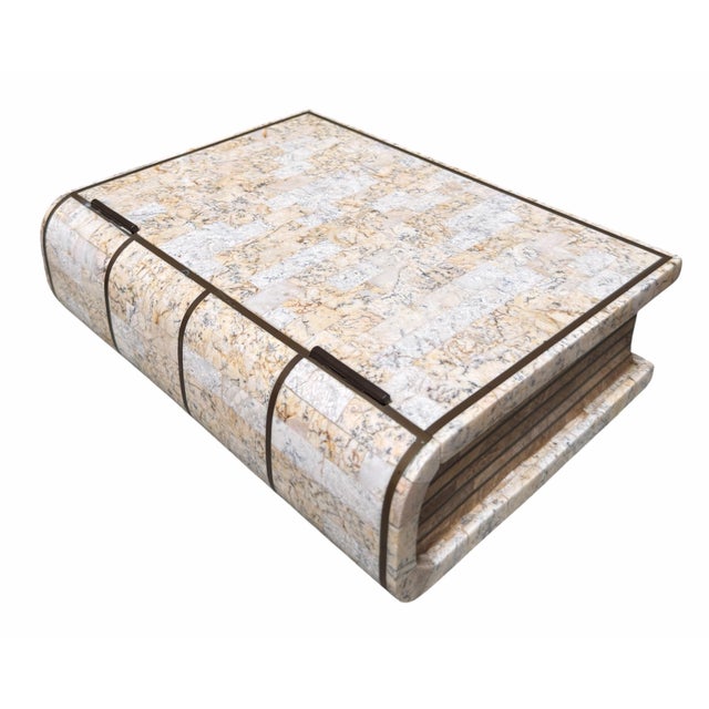 Modern Modern Maitland Smith Travertine Marble Book Box For Sale - Image 3 of 5