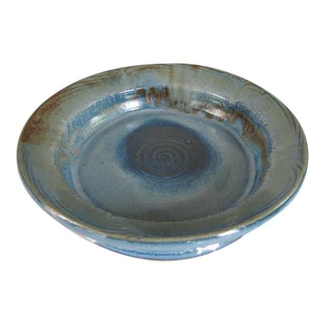 Hand-Made Blue Pottery Wine Champagne Coaster For Sale