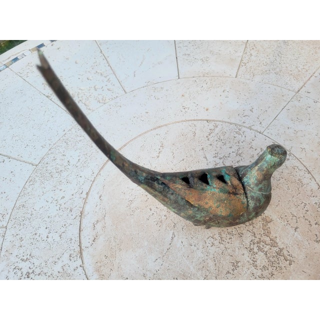 Gorgeous, museum like piece, rare find patinated, incense burner Koro bird with lid.