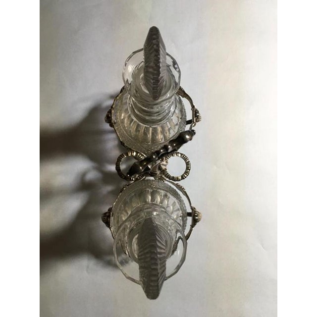 George IV Silver Cruet Service Set with Two Cut Glass Bottles, London, 1750s, Set of 3 For Sale - Image 14 of 18