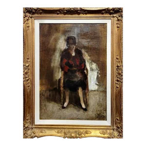Alberto Sughi - 1958 Portrait of a Sitting Woman-Oil Painting